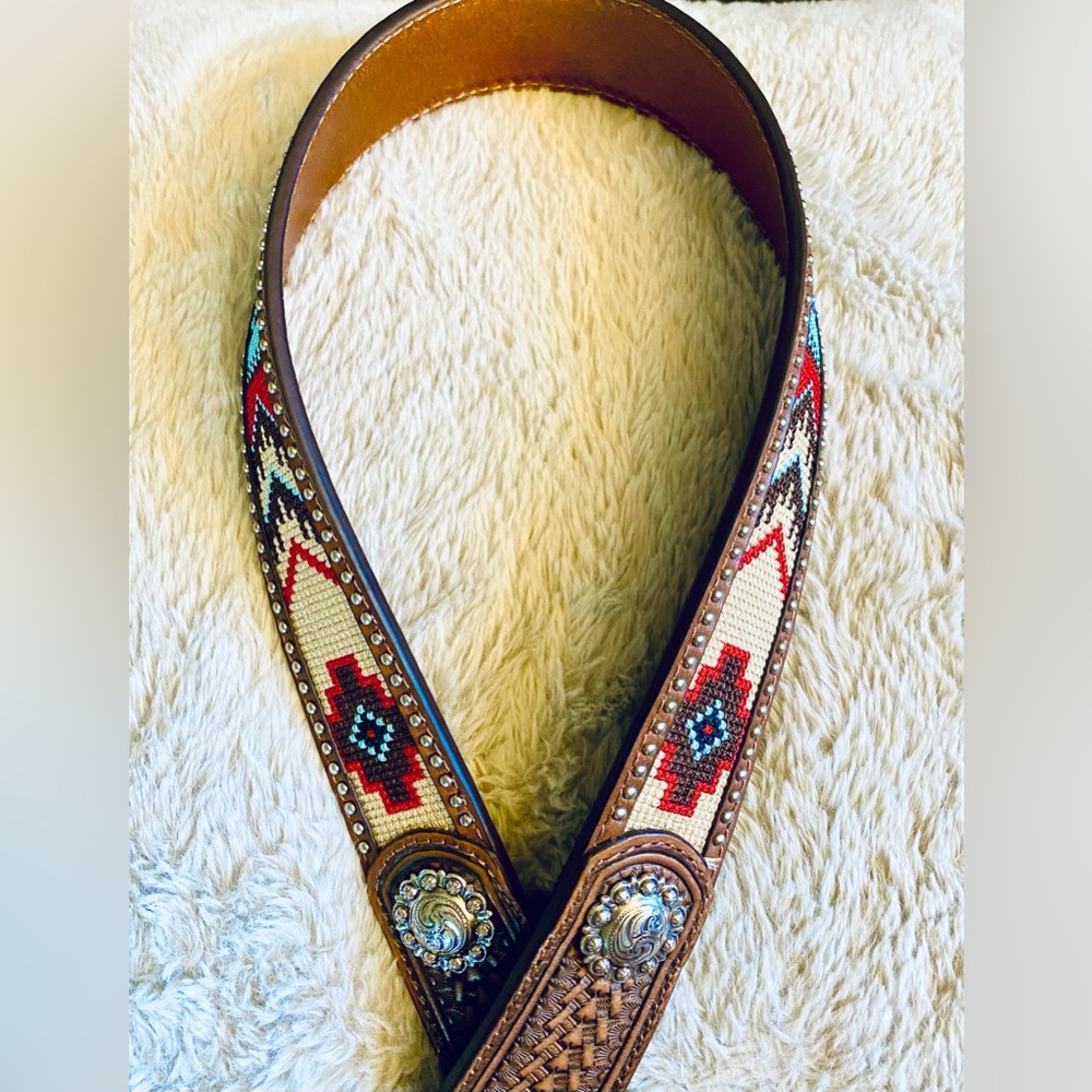 NWT Ariat Mens Aztec Beaded Belt -A1033297 - Picture 12 of 14